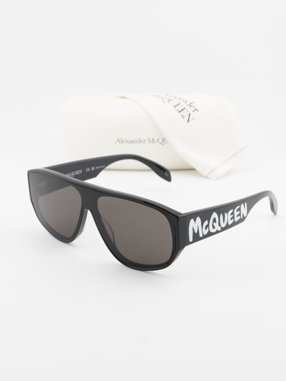 Alexander McQueen AM0386S 001 Shield Sunglasses - Black